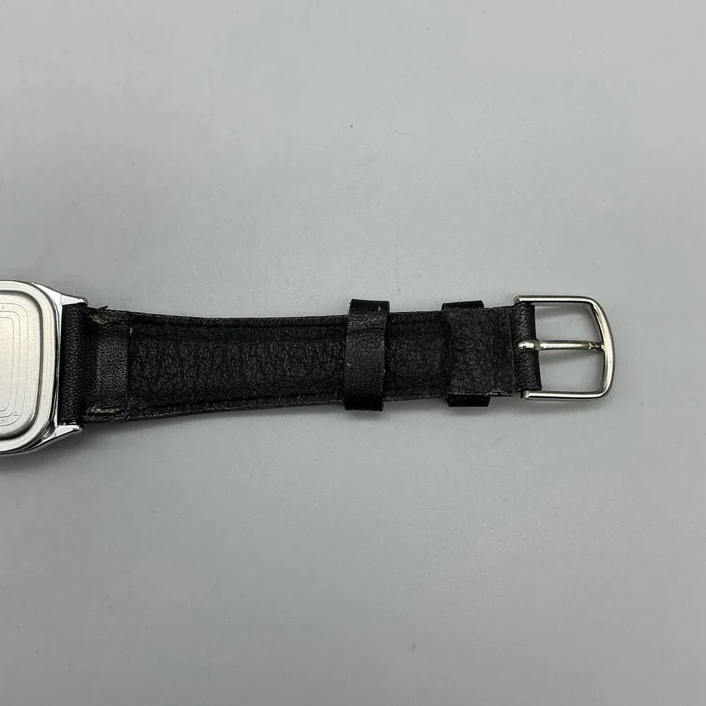 Acqua Womens Watch 28mm Silver Tone Date Octagon Leather Band New Battery